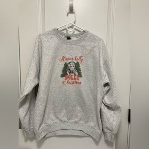Dolly Pardon Christmas Sweatshirt Have a Holly Dolly Christmas size Large